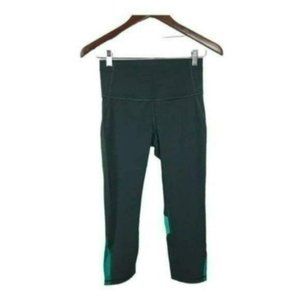 Lululemon Mix and Mesh Crop Leggings Teal Shadow, Size 6 New